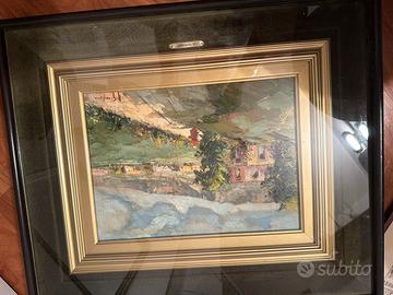 Quadri con cornice tre incisioni di Bertè su oro