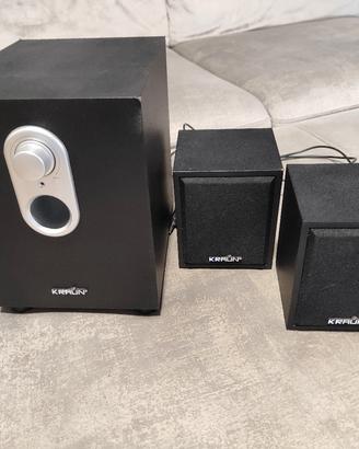 🎧 Impianto 2.1 Kraun per PC: Subwoofer + 2 casse 