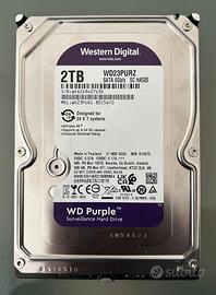 Hard disk WD Purple 2TB videosorveglianza