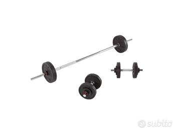 Kit manubri e bilanciere bodybuilding 50kg