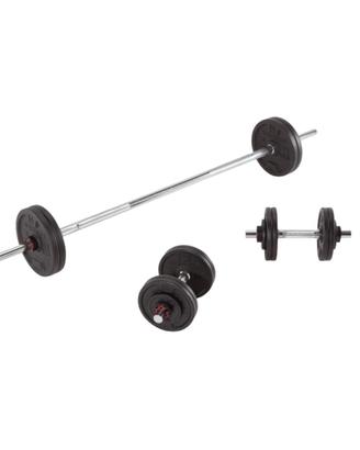 Kit manubri e bilanciere bodybuilding 50kg