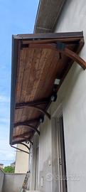 Pensilina legno lamellare e rame 7m