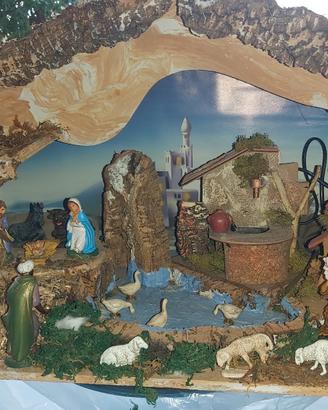 Presepe con fontanella ad acqua