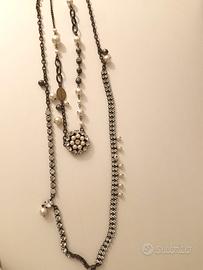 Collana TWIN SET perle e strass