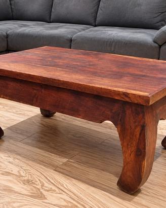 tavolino etnico legno massello 90x60 pesante