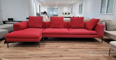 B&B Divano MICHEL in lana rossa by A. Citterio