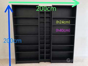 Libreria Ikea Nero Opaco effetto legno 