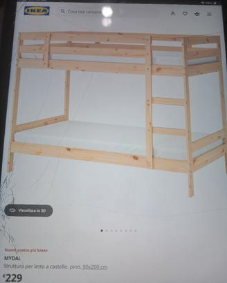 letto a castello , struttura letto ikea 