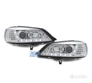 FARI OPEL ASTRA G 97-04 LUCE DIURNA FONDO CROMATO