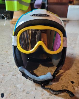 casco da sci junior alpina carat con mascherina