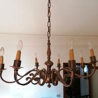 lampadario ottone vintage antiquariato 