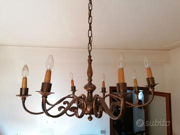 lampadario ottone vintage antiquariato 
