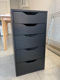 cassettiera nera Ikea Alex