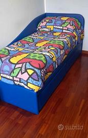 Letto Simgolo + Rete a doghe e Materasso Made in I