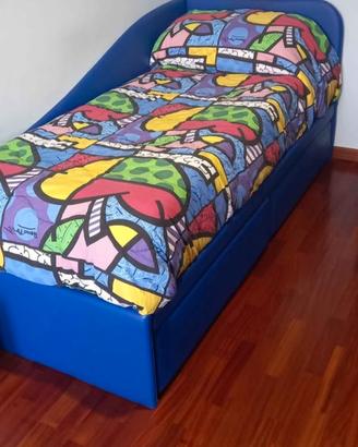Letto Simgolo + Rete a doghe e Materasso Made in I