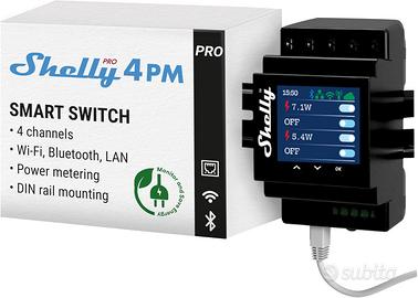 Shelly Pro 4PM Wi-Fi & LAN Smart Relay Switch, Sin
