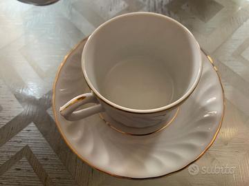 SERVIZIO THE IN PORCELLANA PERFILO IN ORO QN