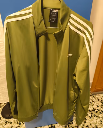 Giacca tuta Adidas 3 stripes verde 