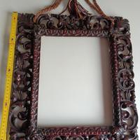cornice intarsio antica in legno e gesso primi 900