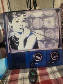 quadro in tela con stampa audrey hepburn 