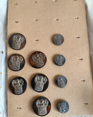  set di bottoni argentati Livrea Binda Milano 1895