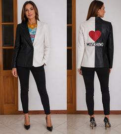 MOSCHINO FOREVER  blazer in vera pelle 