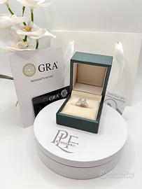 Anello Halo con Dimante Moissanite 2 carati