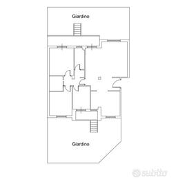 Appartamento con doppio giardino 125 mq