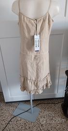 Abito BREACH in Seta e Lino - Beige Sabbia - Nuov