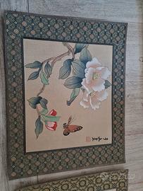 Quadretti cinesi anni 50 su seta dipinti a mano