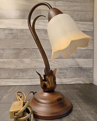 Abat-Jour Ferro Battuto e Vetro Made in Italy+Led