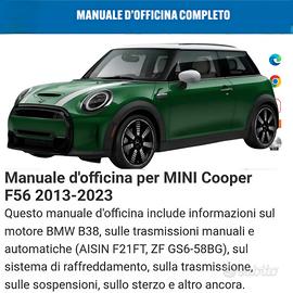 manuale officina mini cooper F56 2013-2023 ita