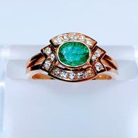 ANELLO ORO SMERALDO E DIAMANTI