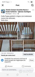 Culla in legno con materasso nuovo 