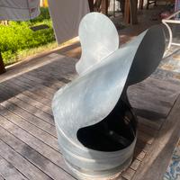 Comignolo a vela in acciaio, diametro 30 cm