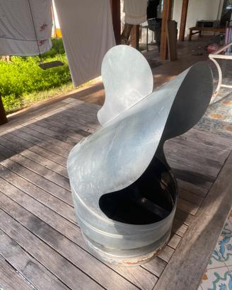 Comignolo a vela in acciaio, diametro 30 cm