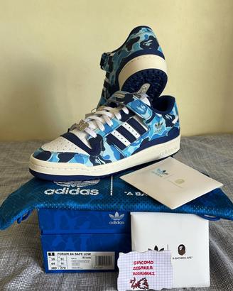 Adidas forum 84 low x Bape blue camo