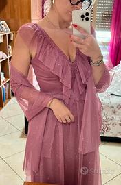 Abito lungo da cerimonia e stola