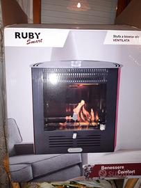 STUFA A BIOETANOLO RUBY SMART VENTILATA BORDEAUX