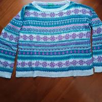 Maglione viola bianco celeste