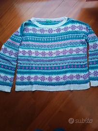 Maglione viola bianco celeste