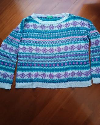 Maglione viola bianco celeste