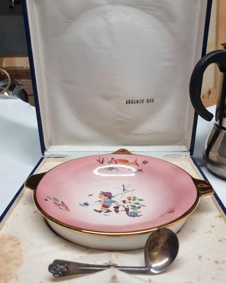 Piatto con serbatoio e cucchiaio in argento  vinta