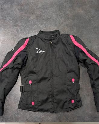 Giacca moto donna 4 stagioni con paraschiena