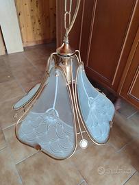 Lampadario vetro e metallo