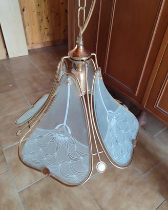 Lampadario vetro e metallo