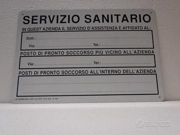 Cartello Servizio Sanitario Vintage