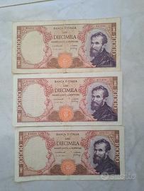 banconote da 10000 lire con Michelangelo
