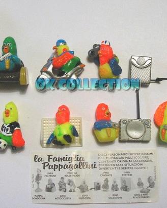 SERIE COMPLETA n° 10 SORPRESINE FINDUS PAPPAGALLI