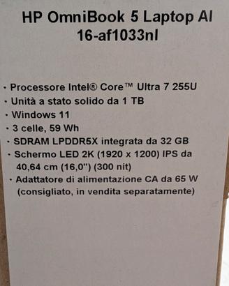 Notebook HP Omnibook 5 32GB 1TB + Garanzia 